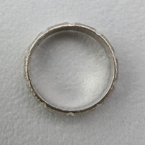 British vintage jewelry, sterling silver bright cut ring